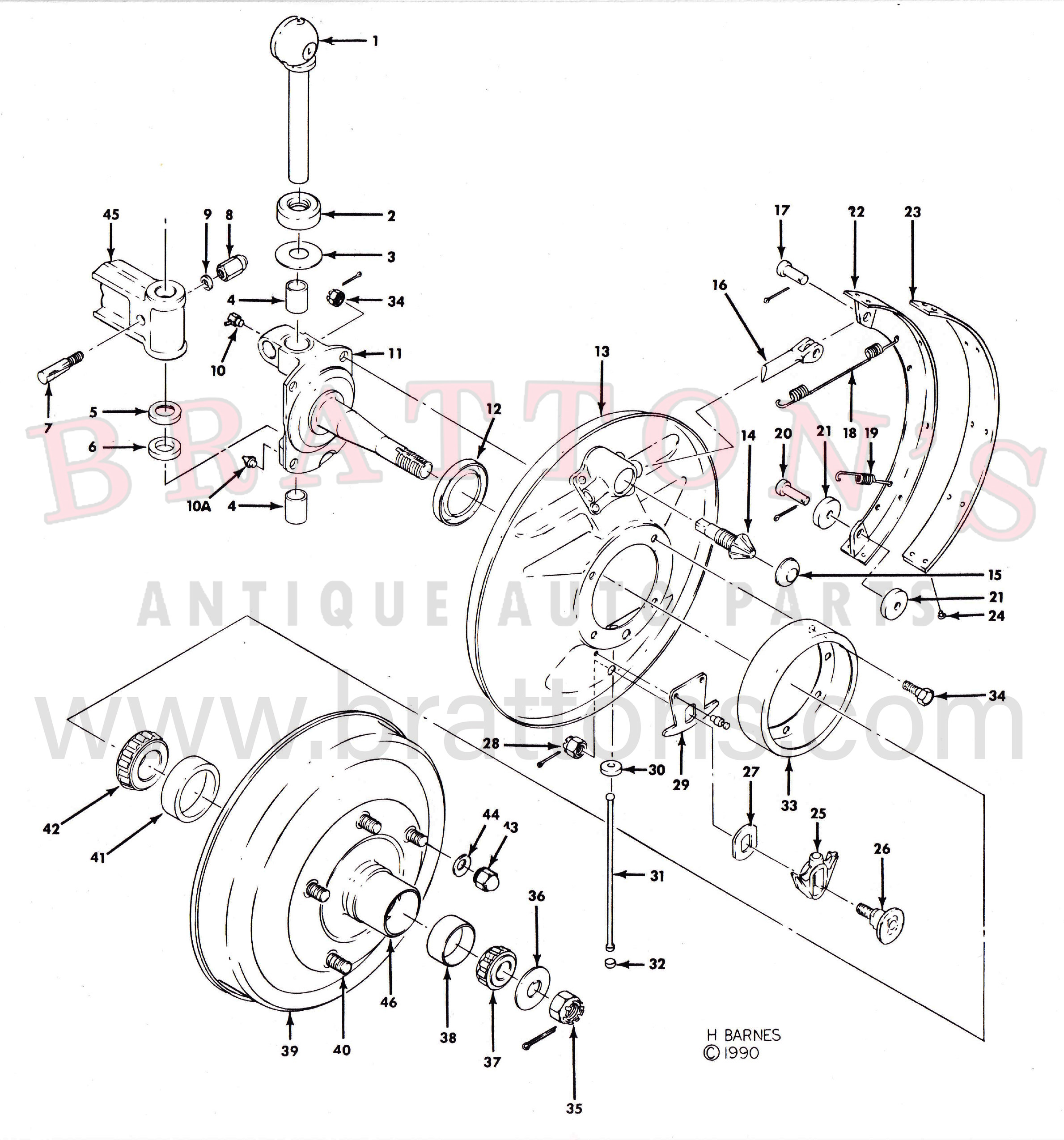 FRONT SPINDLE & BRAKE ASSEMBLY